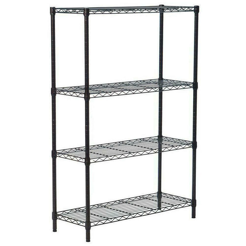 4-Tier Steel Wire Shelving Unit in Black (36 in. W x 54 in. H x 14 in. D)