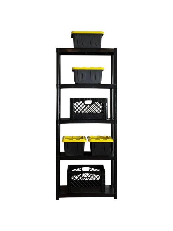 Juggernaut Storage 30"W x 14"D x 70"H 5-Shelf Resin Shelving Unit, 350 lb Capacity Black - Image 3