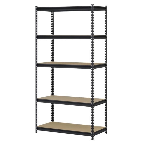 5-Shelf Steel Shelving, Black