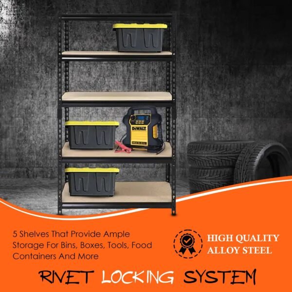 5-Shelf Steel Shelving, Black_2