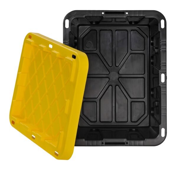 12 Gal. Plastic Storage Tote, Black Bottom and Yellow Snap Lid (6 pk.) - Image 2
