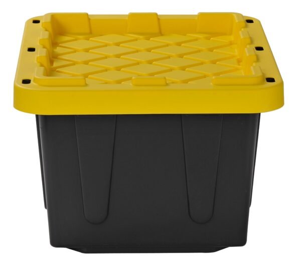 12 Gal. Plastic Storage Tote, Black Bottom and Yellow Snap Lid (6 pk.) - Image 8