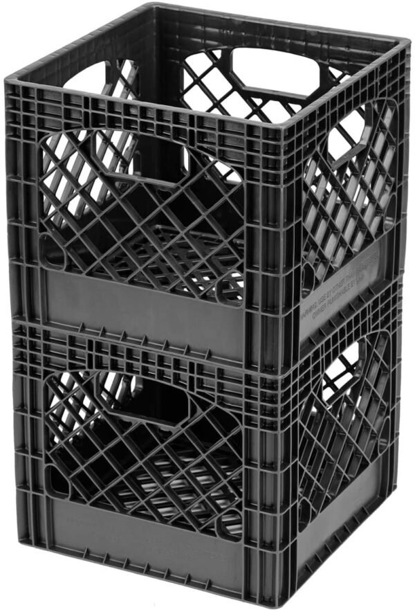 11" x 13" x 13" Black Milk Crate (Pack of 2) - Image 2