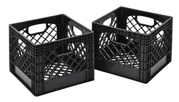 11" x 13" x 13" Black Milk Crate (Pack of 2) - Image 3