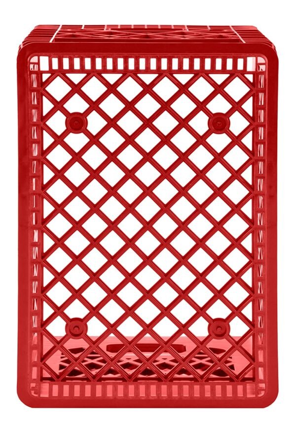 24 Quart 3 Pack Red Heavy Duty Rectangular Stackable Dairy Milk Crates