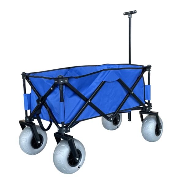 Juggernaut Carts Collapsible Folding Outdoor Beach Utility Wagon with Cover Bag, Blue - Image 2