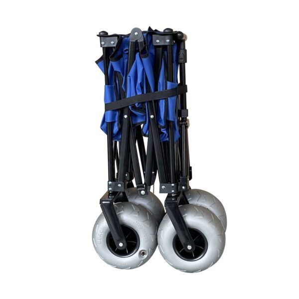 Juggernaut Carts Collapsible Folding Outdoor Beach Utility Wagon with Cover Bag, Blue - Image 3