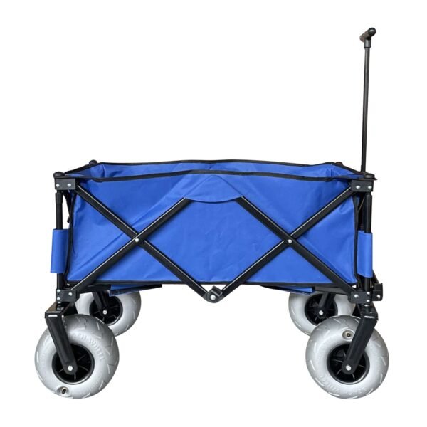 Juggernaut Carts Collapsible Folding Outdoor Beach Utility Wagon with Cover Bag, Blue