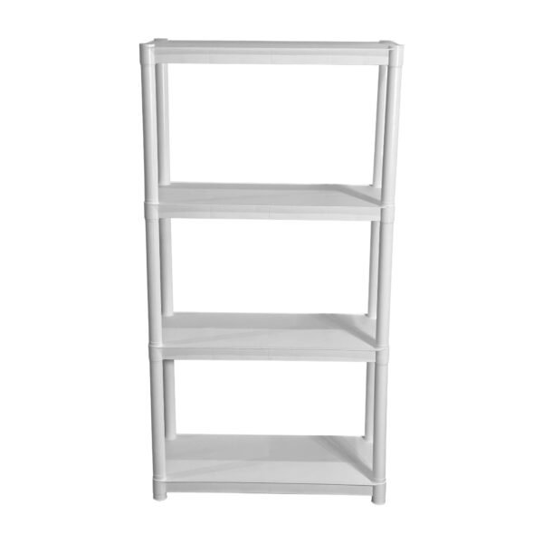 Juggernaut Storage 30"W x 14"D x 57.5"H 4-Shelf Resin Shelving Unit, 280 lb Capacity White