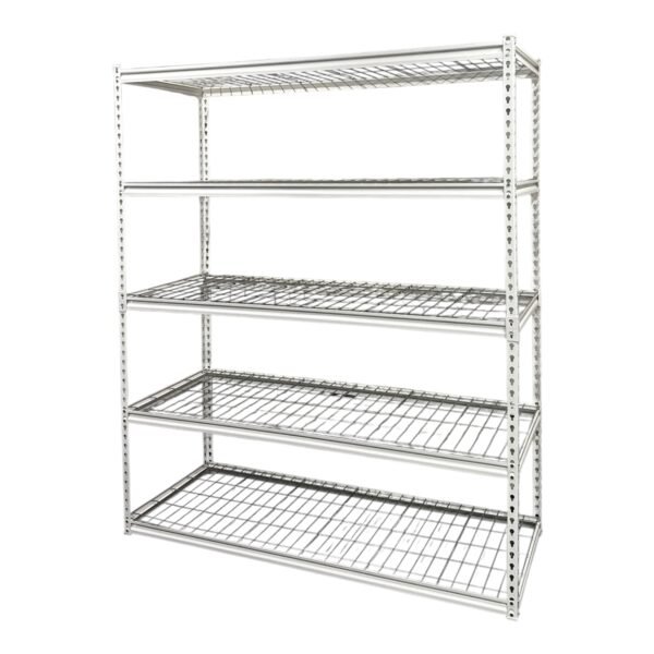 Juggernaut Storage 60"W x 24"D x 72"H 5-Shelf Steel Freestanding Shelves, White