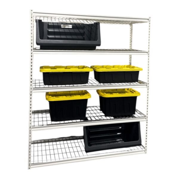 Juggernaut Storage 60"W x 24"D x 72"H 5-Shelf Steel Freestanding Shelves, White - Image 5