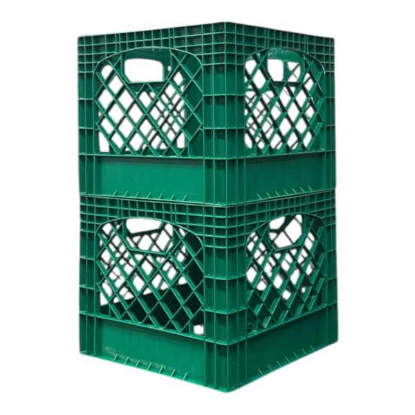 Juggernaut Storage 16QT Heavy-Duty Plastic Square Milk Crate Green - Image 4