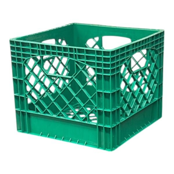 Juggernaut Storage 16QT Heavy-Duty Plastic Square Milk Crate Green - Image 3