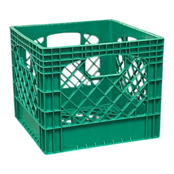 Juggernaut Storage 16QT Heavy-Duty Plastic Square Milk Crate Green