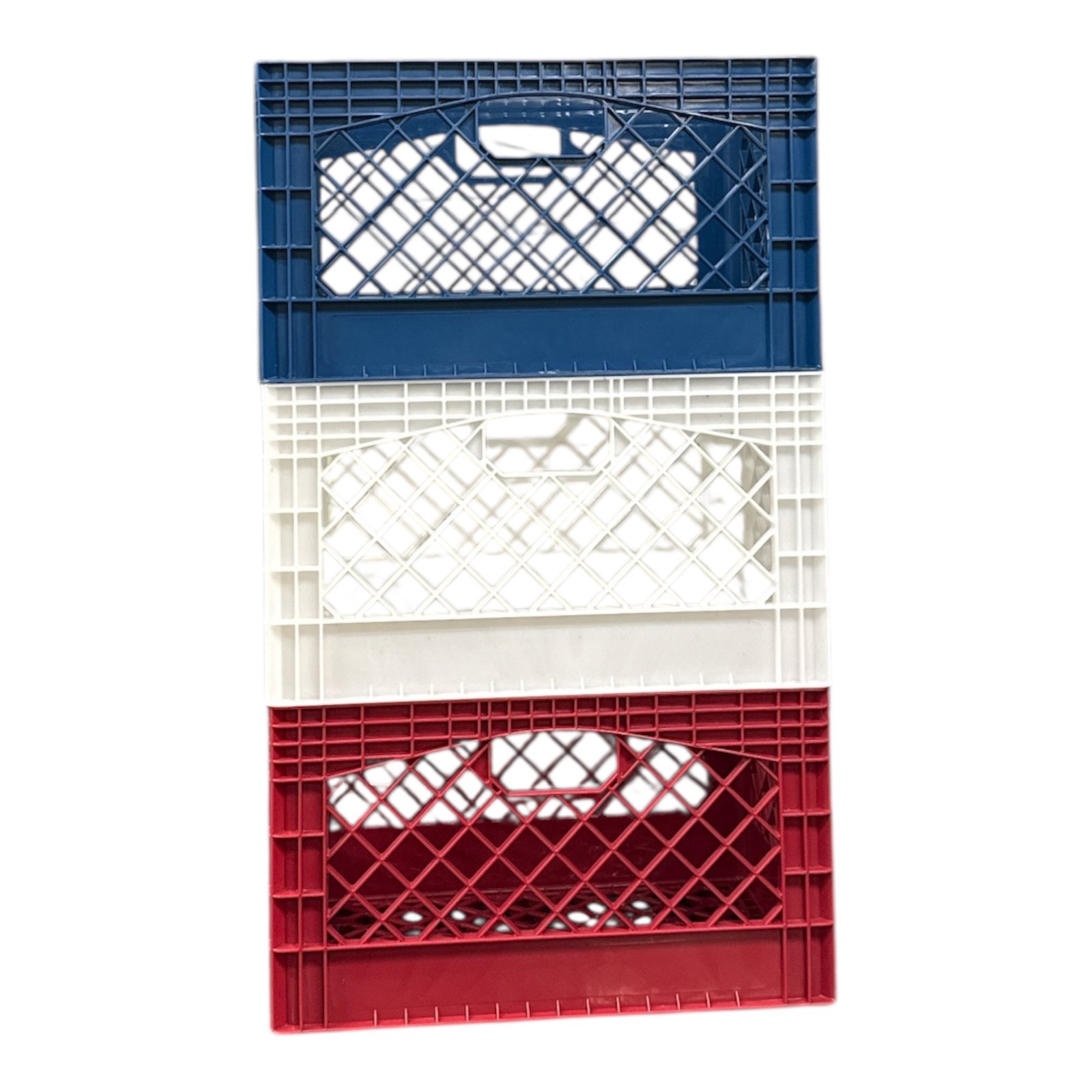 Juggernaut Storage Heavy Duty Plastic Storage Crates, USA Colors Red White Blue, 24 Quart - Image 7